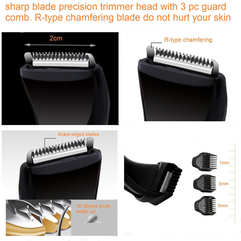 [Australia] - Men Pubic Hair Trimmer,Male Intimate Part Clipper,Wet Dry Groin Razor,Electric Body Hair Removal,Face Beard and Mustache Style Shaver,Portable Bald Detail Head Shaver,Man Grooming Kit 