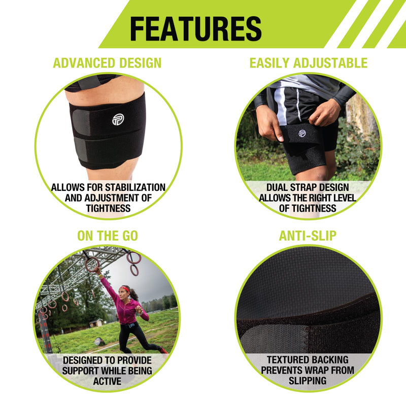 Pro-Tec Athletics Hamstring Compression Wrap , Black