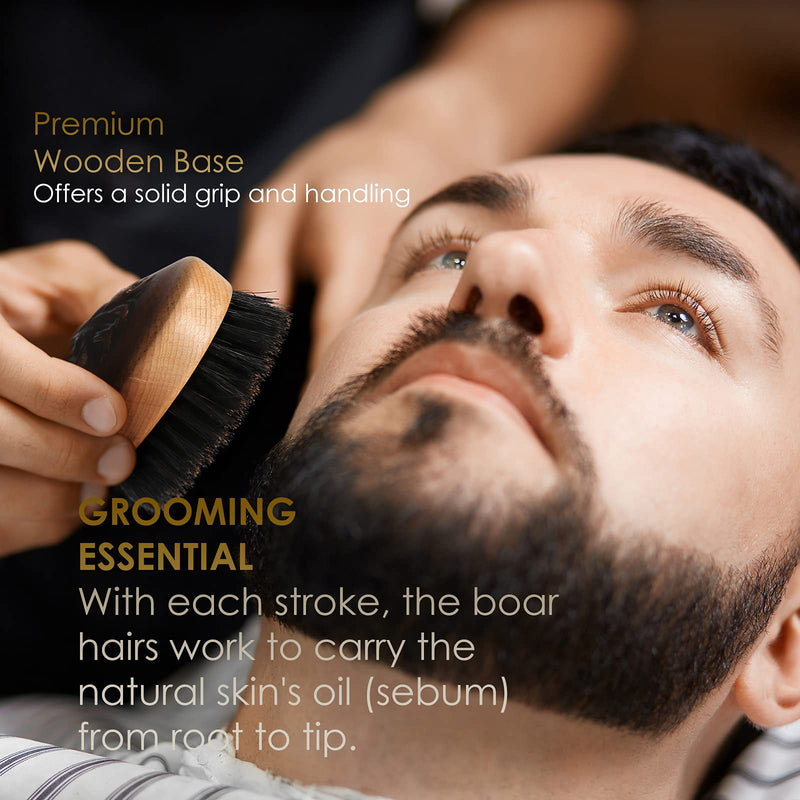 [Australia] - BESTOOL Beard brush and comb set for men, beard brush for daily beard care, wooden base boar bristles beard brush, great gifts for men 
