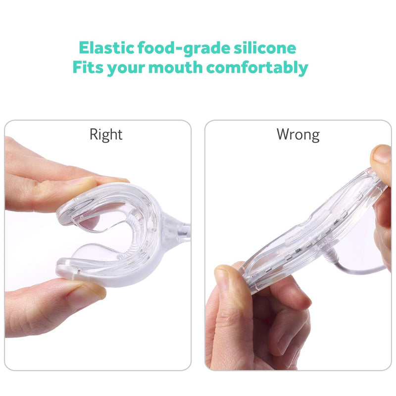 [Australia] - Teeth Whitening Accelerator Light, 16x More Powerful Blue LED Light, Mouth Tray Teeth Whitening Enhancer Light Trays Connected with iPhone/Micro-USB Android/USB for Home Use 