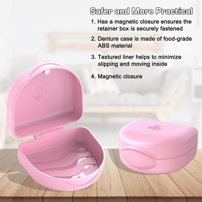 [Australia] - Braces box, braces box, braces box, grinder splint box, for storing braces or dentures, 1 piece orthodontic box (pink). Pink 2 