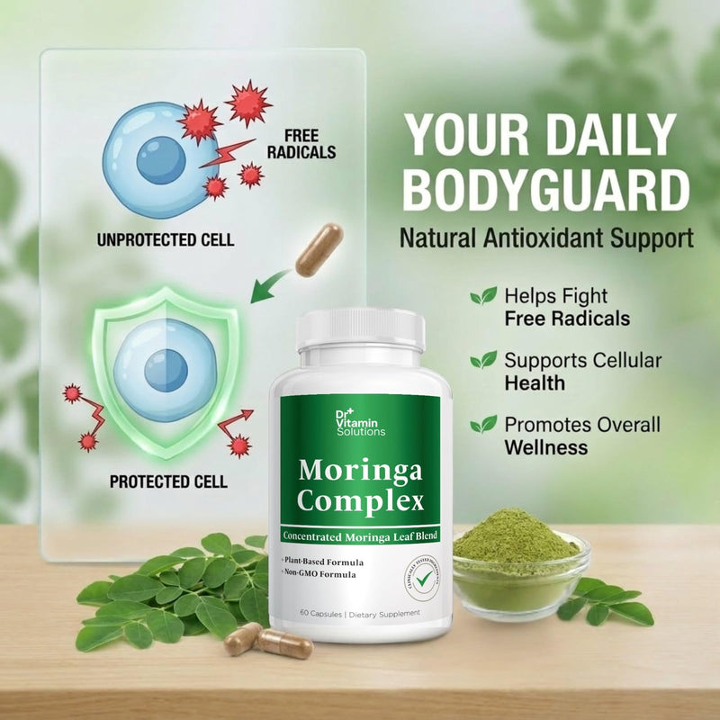 Moringa Capsules 3-in-1 Leaf Extract for Energy and Immune Support | Moringa Oleifera Leaf Powder, 10:1 and 20:1 Extracts, Superfood, 60 Capsules, 60 Day Supply, Vegan, Non-GMO, Made in USA
