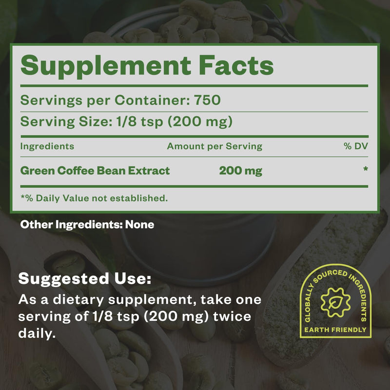 [Australia] - Green Coffee Bean Extract 150g, Green Coffee with Chlorogenic Acid, Body Detox and Cleanse for Women and Men, Natural Appetite Suppressant to Support Vitality and Energy, 750 Servings 