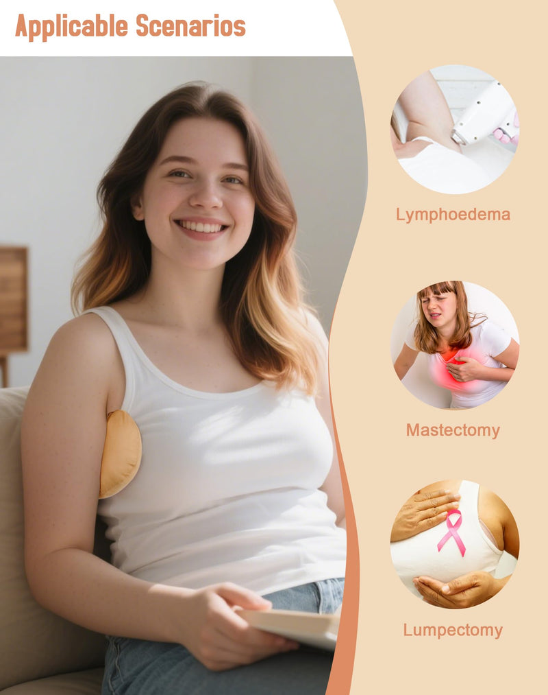 [Australia] - Lymphedema Axilla Pillow, Large Mastectomy Pillows Post Op Cotton Lumpectomy Recovery Supplies for Armpit Pain Relief Brown 2Pcs 