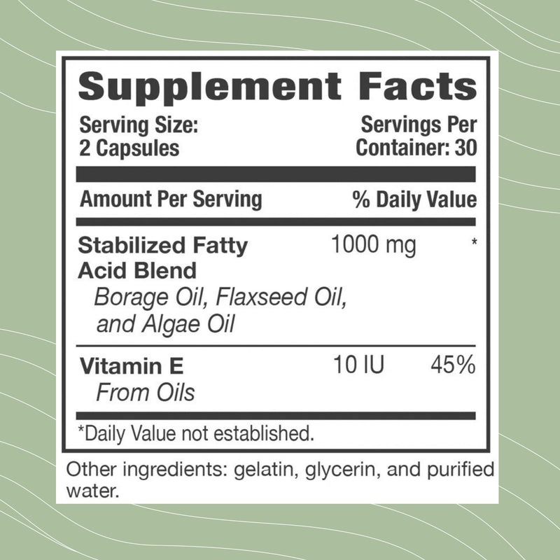 [Australia] - Optimal Health Systems EFA | 1,000 mg from Borage, Flaxseed, and Algae Oil | Safer, Plant-Based Blend | Essential Fatty Acid Supplement | 60 Capsules 