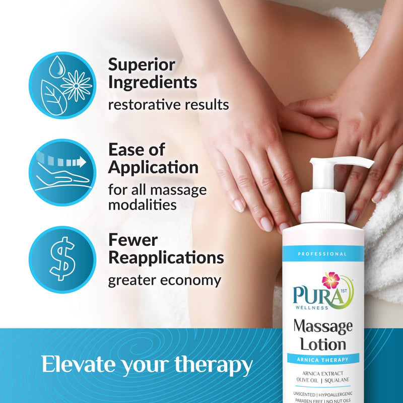 [Australia] - Wellness Professional Arnica Therapy 8oz Massage Lotion, for Bruising, Olive Oil, Arnica Extract, Unscented, Hypoallergenic, Natural, Skin Moisturizing and Hydrating, Deep Tissue 8 Fl Oz (Pack of 1) 