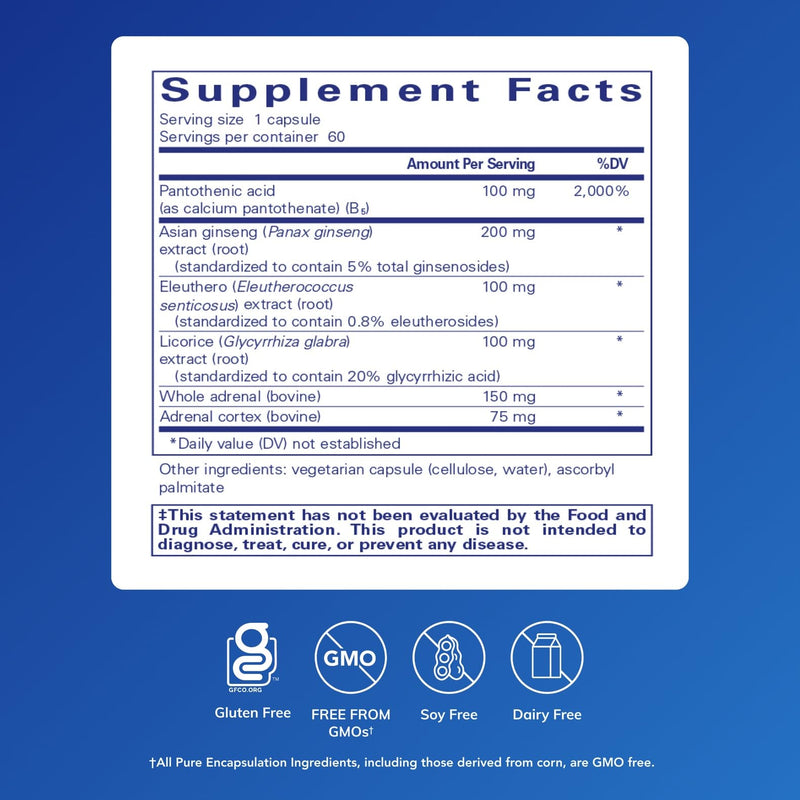 [Australia] - Pure Encapsulations ADR Formula | Supplement for Immune and Adrenal Gland Function Support* | 60 Capsules 60 Count (Pack of 1) 