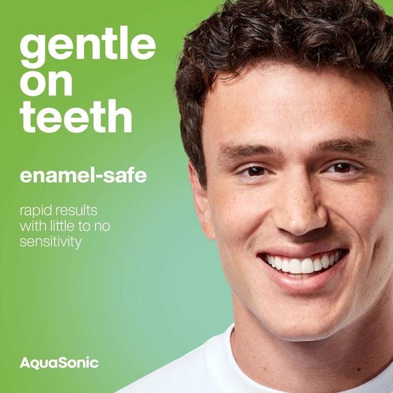 [Australia] - AquaSonic Professional Teeth Whitening Strips - Enamel Safe Teeth Whitening with Hydrogen Peroxide - Easy to Use, Non-Slip, Affordable & Effective (Spearmint) Spearmint 
