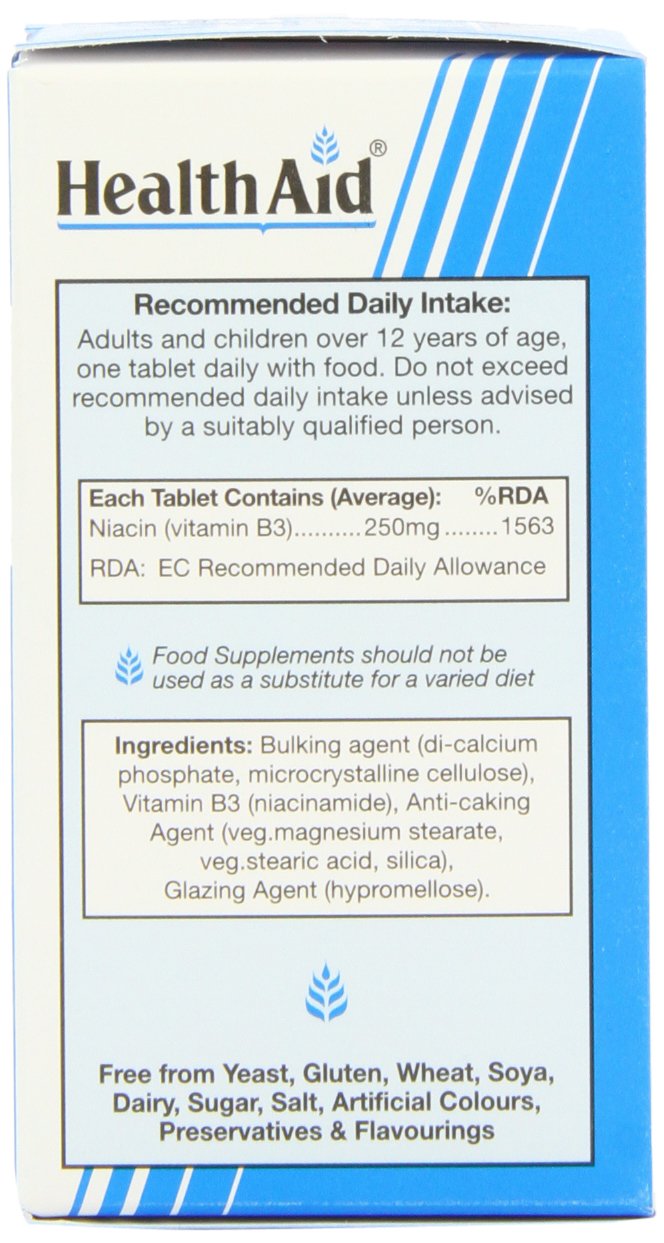 HealthAid Vitamin B3 (Niacinamide) 250mg - Prolong Release - 90 Tablets