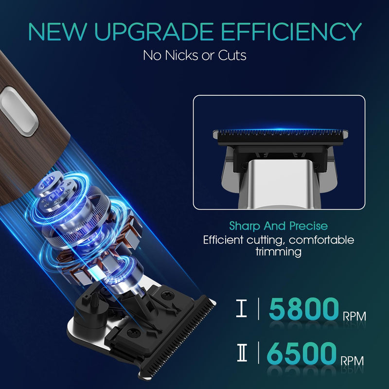 VOYOR Body Hair Trimmer for Men,Electric Razor,Versatile Groin & Body Trimmer,Waterproof and Cordless Shaver, Manscaper for Men, USB-C Charging Groomer,Ceramic Blade Razor Male Grooming HT310 (Wood) Wood