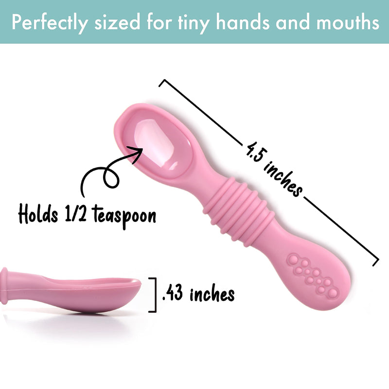 [Australia] - PrimaStella Silicone Chew Spoon Set for Babies and Toddlers | Safety Tested | BPA Free | Microwave, Dishwasher and Freezer Safe Rainbow Chew Spoons 