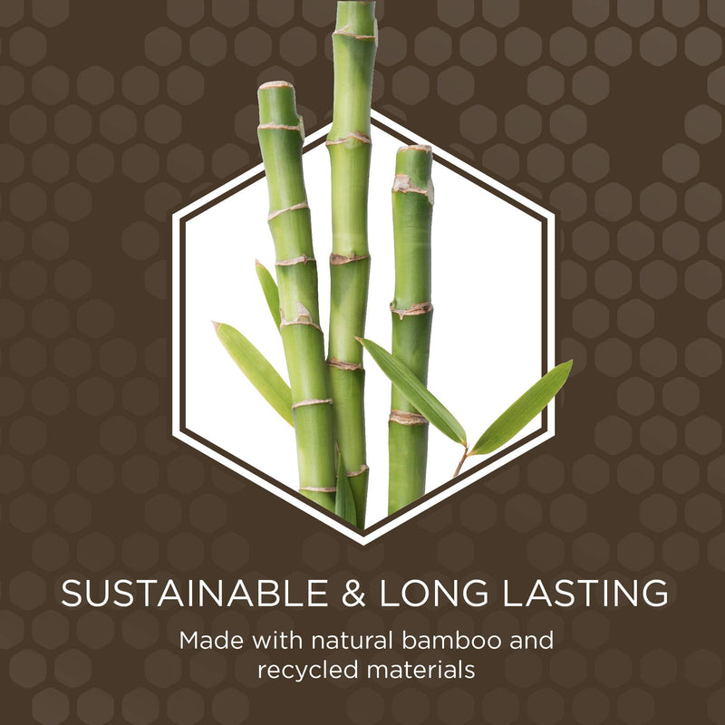 Burt's Bees for Pets Double Sided Pin & Hemp Bristle Dog Brush | Best All-Purpose Dog Brush to Reduce Shedding | for Long & Short Haired Large Dogs, Bamboo Brown Large - 1 Count - PawsPlanet Australia