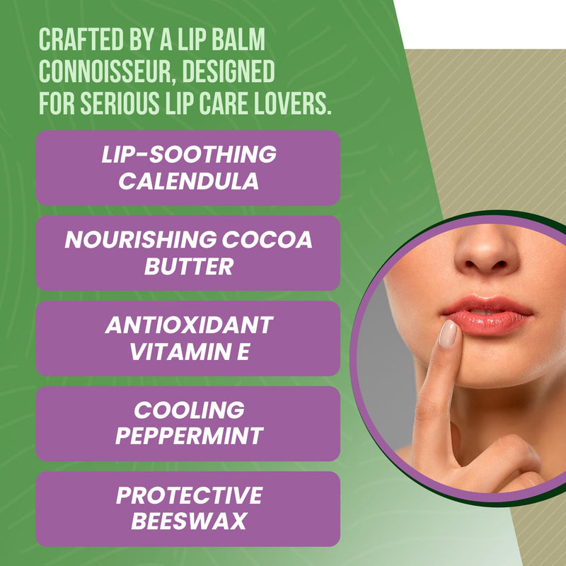 Perfect Supplements - Lip Nutrients Beeswax Lip Balm for Men and Women - With Calendula, Cocoa Butter & Vitamin E - Ultra Moisturizing Lip Care for Soft, Healthy Lips -3 Pack Lemongrass