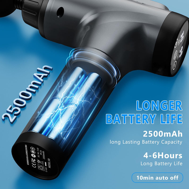 [Australia] - Massage Gun, Muscle Massage Gun for Athletes Handheld Electric Deep Tissue Back Massager, Percussion Massage Device for Pain Relief with 30 Speed Levels 9 Heads Grey 