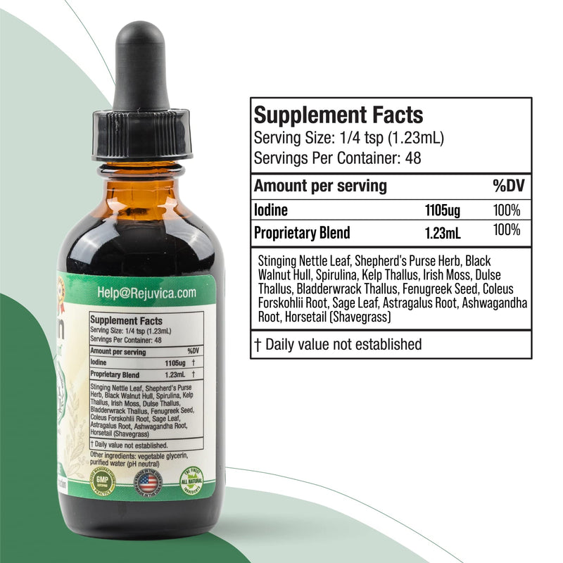 [Australia] - Rejuvica Health Thyrobin - Advanced Thyroid Support Supplement - Liquid Delivery for Better Absorption - Iodine, Stinging Nettle, Kelp, Astragalus, Ashwagandha & More! 
