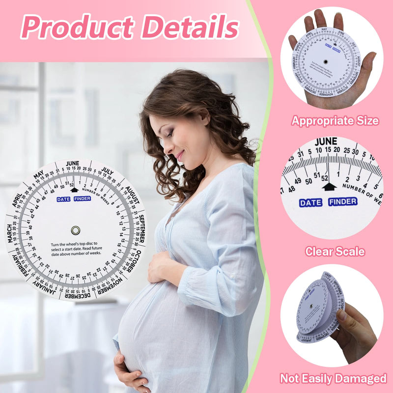 2 PCS Pregnancy Wheel, Due Date Calculator for Pregnant Patients,Pregnancy Wheel Badge Card for OB/GYN, Doctors, Midwives,Nurses and Patients