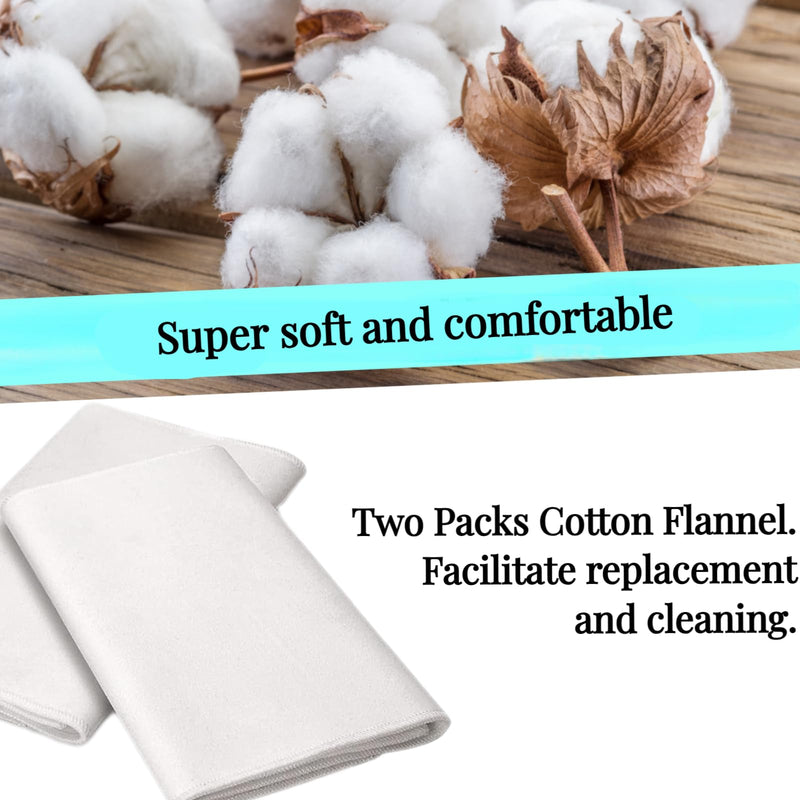 [Australia] - 2 Pcs Organic Cotton Flannel for Castor Oil Pack Wrap, Reusable Castor Oil Compress for Liver Detox, Castor Oil Pads for Abdomen, Joints & Other Areas 