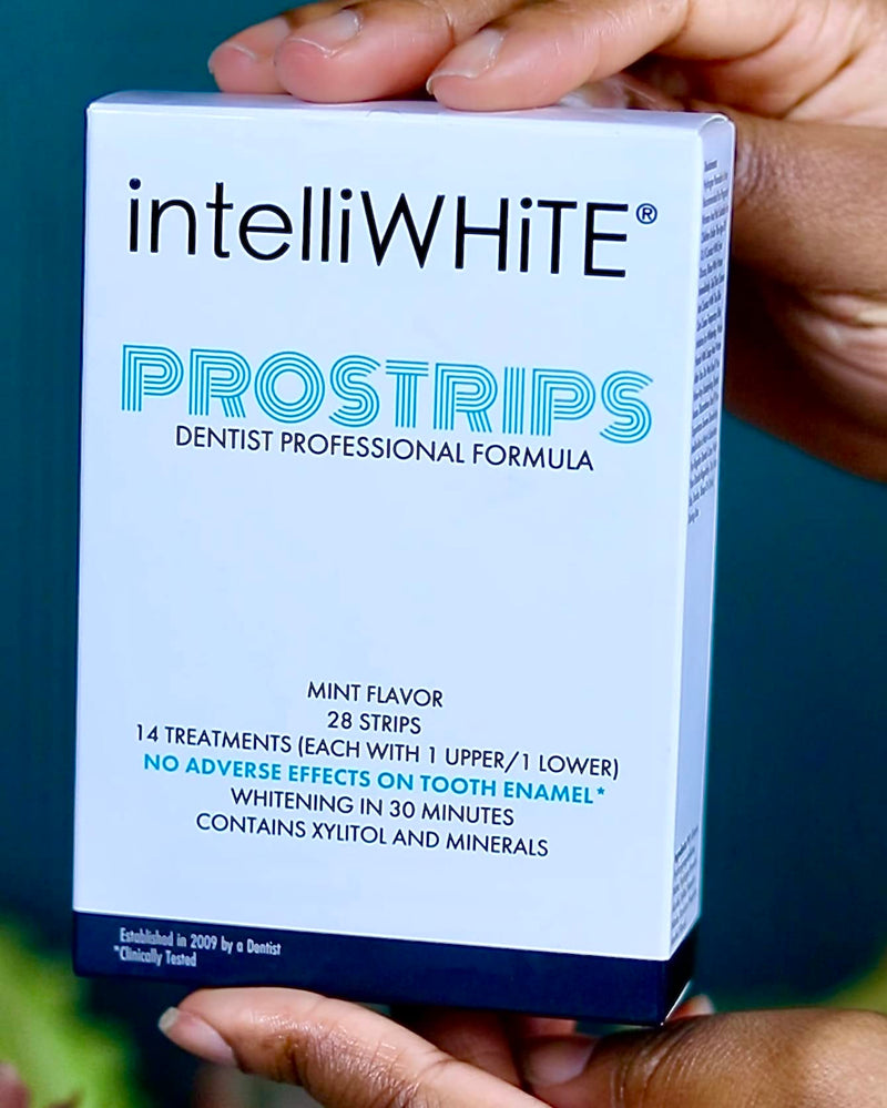IntelliWHiTE ProStrips Teeth Whitening Strips, 14 Day Treatment, Whitens Up to 12 Shades, Enamel-Safe Gentle Remineralizing Formula, Dentist Formulated for Sensitive Teeth, (28pk Mint Flavor)