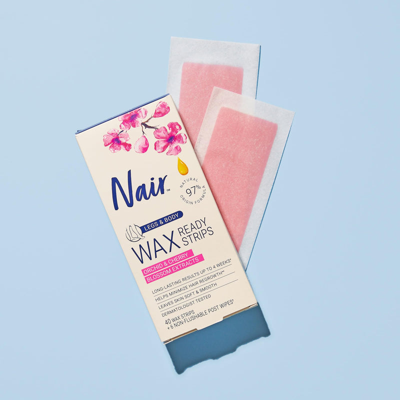 [Australia] - Nair Hair Remover Wax Ready Strips, Legs and Body Hair Removal Wax Strips, 40 Count, 3 Pack 40 Count (Pack of 3) 