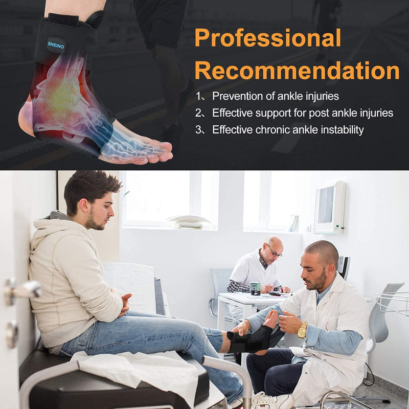 [Australia] - SNEINO Ankle Brace for Women & Men - Ankle Brace for Sprained Ankle, Ankle Support Brace for Achilles,Tendon,Sprain,Injury Recovery, Lace up Ankle Brace for Running, Basketball, Volleyball(Medium) Medium (Pack of 1) Black 