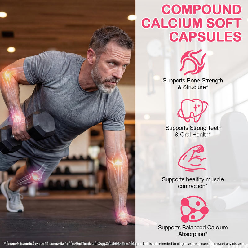 Calcium and Vitamin D Tablets, Calcium Tablets Supplement with Essential Daily Vitamin D3,K2,B1,B2 & B12 - Supports Bones, Teeth & Muscle Function, 120p
