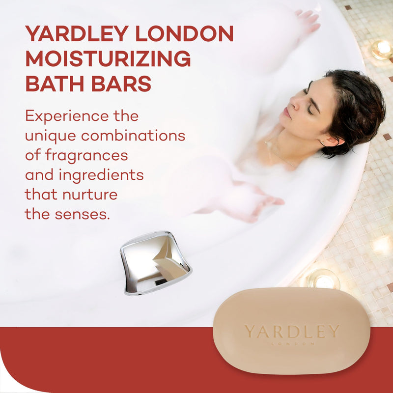 Yardley London Nourishing Bath Soap Bar Cocoa Butter, Helps Soften Dry Skin with Pure Cocoa Butter, Shea Butter & Vitamin E, 4.0 oz Bath Bar, 1 Soap Bar 1 Count (Pack of 1)