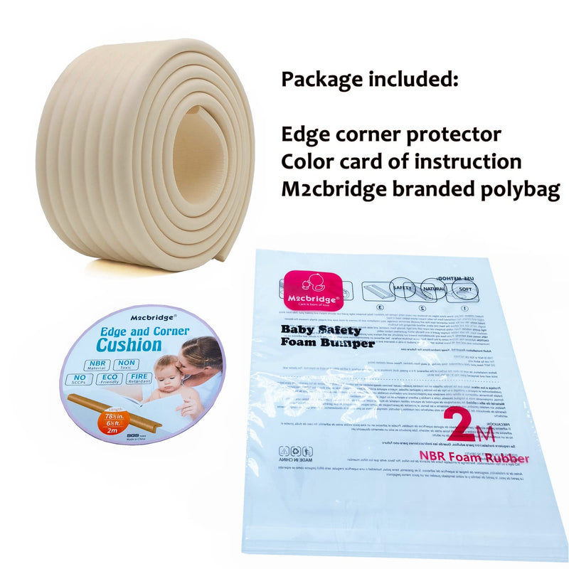 [Australia] - Multifunctional Edge and Corner Guard Coverage Baby Safety Bumper DIY 6.5 Ft (Rice White) Rice White 