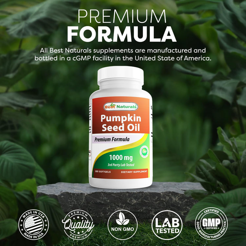 [Australia] - Best Naturals Pumpkin Seed Oil Bladder Control 1000 mg 180 Softgels 