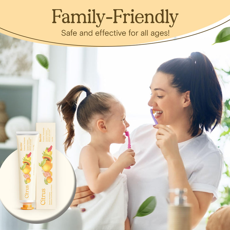 [Australia] - Revitin Toothpaste | Fluoride-Free Prebiotic Citrus Tooth Gel | No SLS, Gluten Free, Dye Free, GMO Free, No Sweeteners | Non-Toxic, Kid Approved 3.4 Ounce (Pack of 1) 
