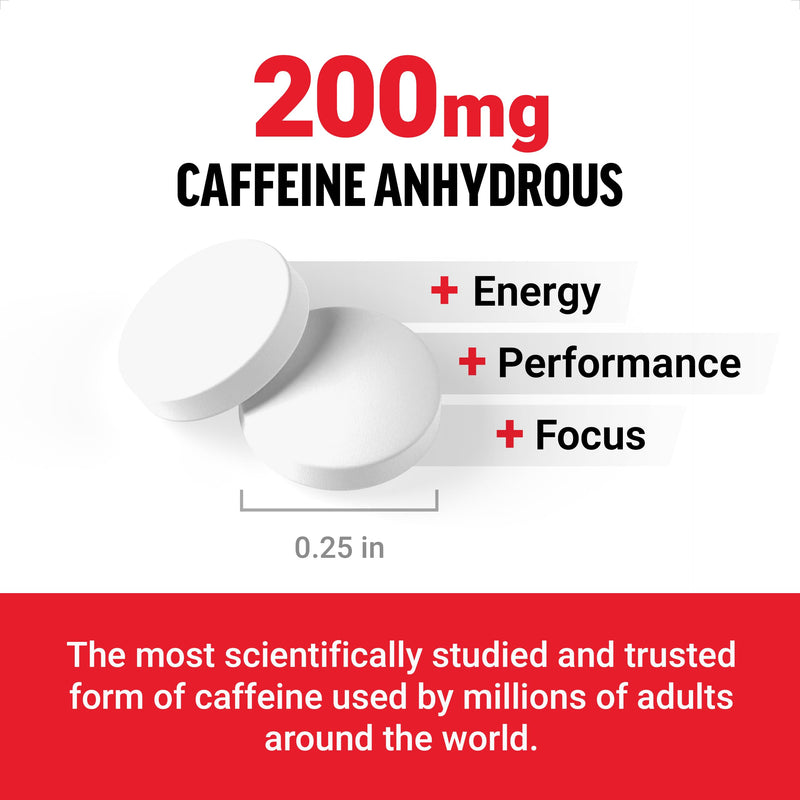 [Australia] - Force Factor Caffeine Pills 200mg, Caffeine Tablets to Boost Energy, Focus, Strength, and Performance, Premium Quality Caffeine Pills and Energy Supplement, 100 Tablets 