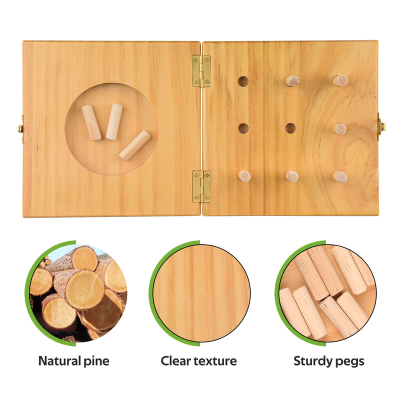 Ultrassist 9 Hole Wooden Pegboard for Occupational Therapy, Nine Hole Pegboard Test Kit to Improve Finger Dexterity, Fine Motor Skill Test