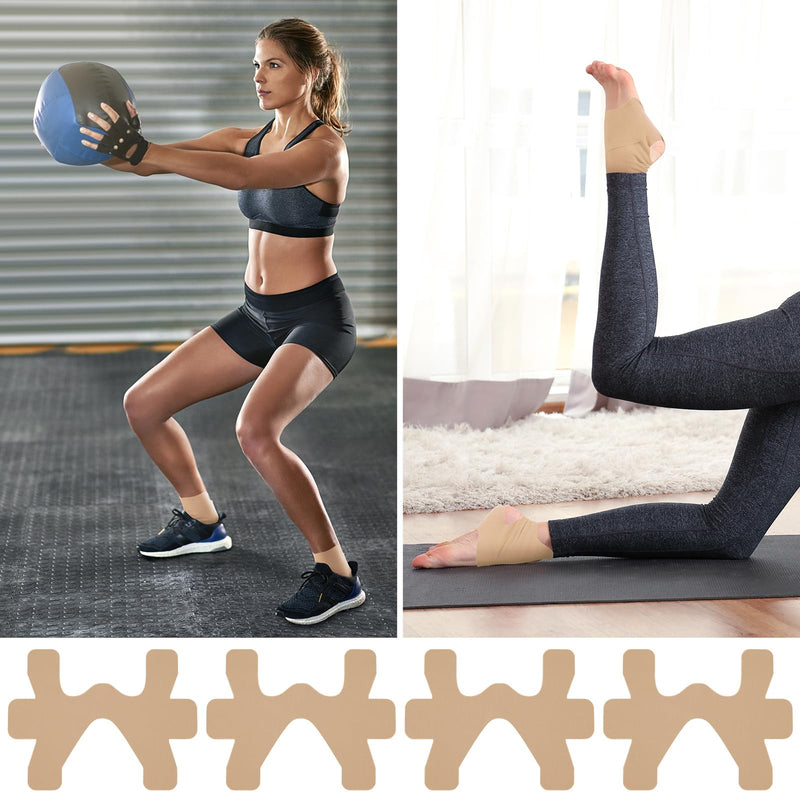 16 Count Kinesiology Tape for Ankle Precut Ankle Tape Athletic for Pain Relief, Waterproof & Elastic, Breathable Tape for Pain Support and Muscle Sports (Beige) Beige