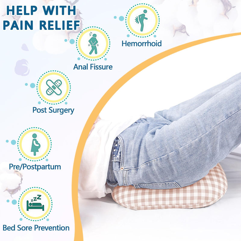 [Australia] - Anti-Bedsore Cushion, Donut Pillows, Pressure Ulcer Cushions, Pillow Tailbone Pain Relief Mat, Soft Pad of Bed Sores for Seniors,Pregnant,Hemorrhoids,Post-Surgery(Beige,Large) Beige Large 