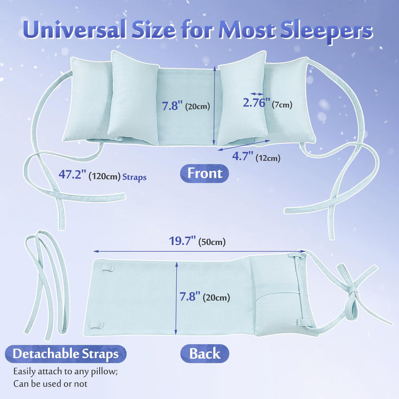 [Australia] - Mybow Beauty Pillow for Sleeping on Back, Anti Wrinkle Aging Pillow for Women, Back Sleeper Pillows Neck Support, Keep Head Straight, Wrinkle Prevention, Face Head Stabilizing Positioner (Blue) 