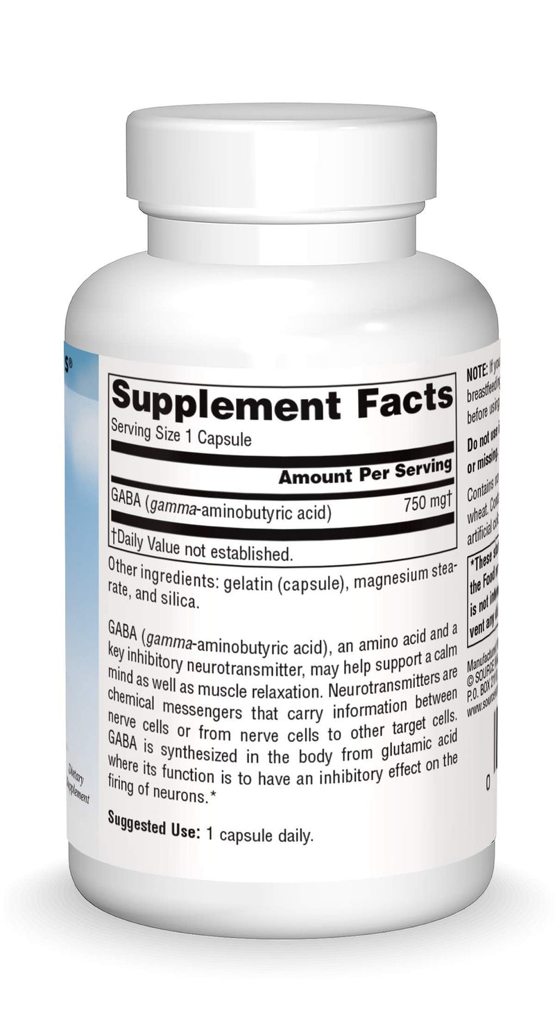 Source Naturals Serene Science GABA, for a Calm Mind, 750mg - 45 Capsules 45 Count (Pack of 1)