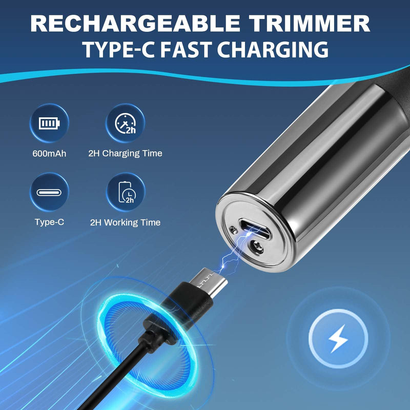 [Australia] - Brencco Nose Hair Trimmer Men, 4 in 1 Nose Hair Trimmer Men Women Nose Hair Trimmer USB Rechargeable Nose Trimmer IPX7 Waterproof Nose Hair Trimmer for Nose, Ears, Eyebrows, Face 