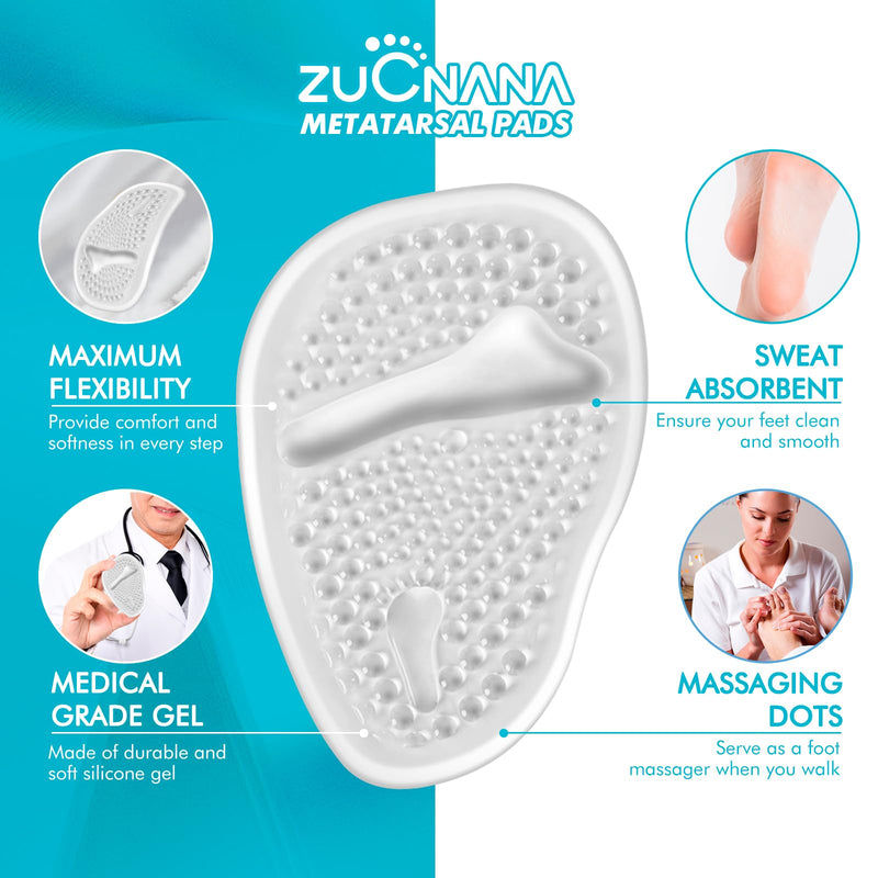 [Australia] - Ball of Foot Cushions (2 Pairs Gel Shoe Inserts), Heel Inserts for Women, Non Slip Heel Pads, Heel Cushions for Foot Pain Relief and Comfort | One Size Fits Any (Clear) Clear 