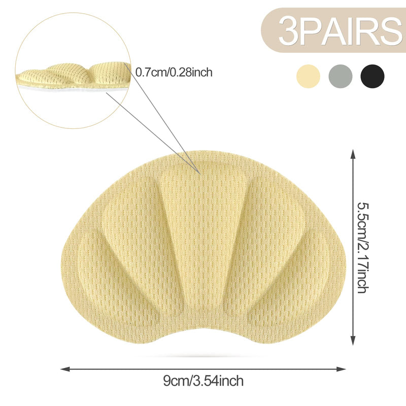 [Australia] - Soodyoow 3 pairs of heel pads, sponge heel pads, heel protection shoe insoles, prevents friction foot care heel protection shoe filler inserts, for men and women shoe insoles heel protection 