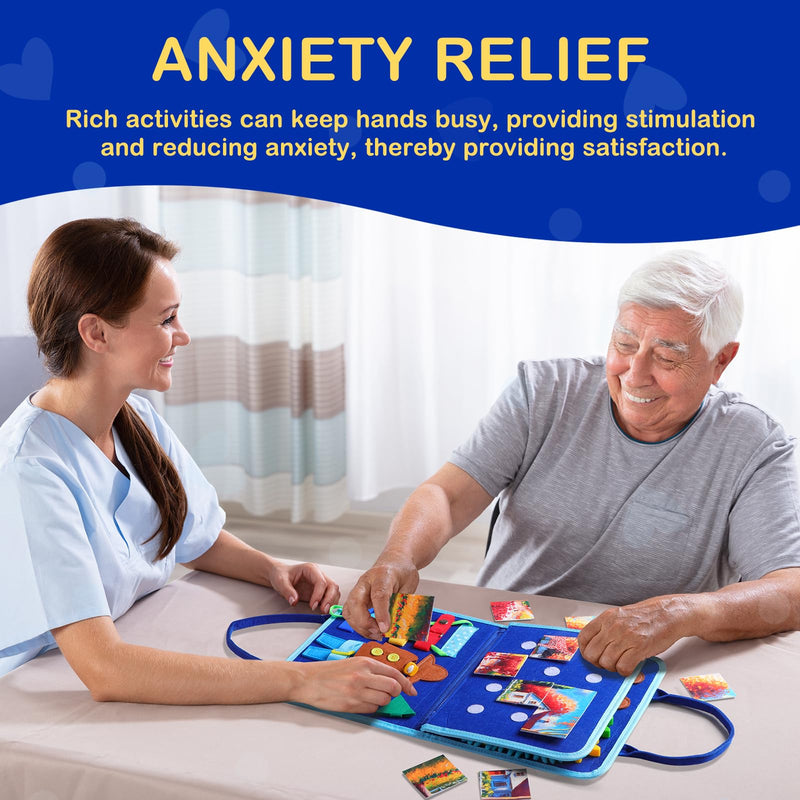 [Australia] - Fidget Blanket for Adults with Dementia, Dementia Activities for Seniors, Alzheimer's Products Multi-Use Busy Sensory Board, Gifts for Him Her Dementia Products for Elderly and Children with Autism 