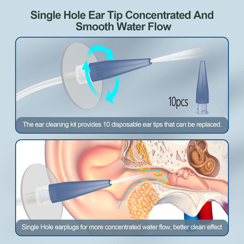 [Australia] - Ear Wax Removal Kit, Ear Cleaning Kits Manual Safe Ear Irrigation Flushing System, Effective Ear Cleaner Earwax Removal Kit, Ear Wax Removal Tool with Ear Basin and 10 Ear Tips 