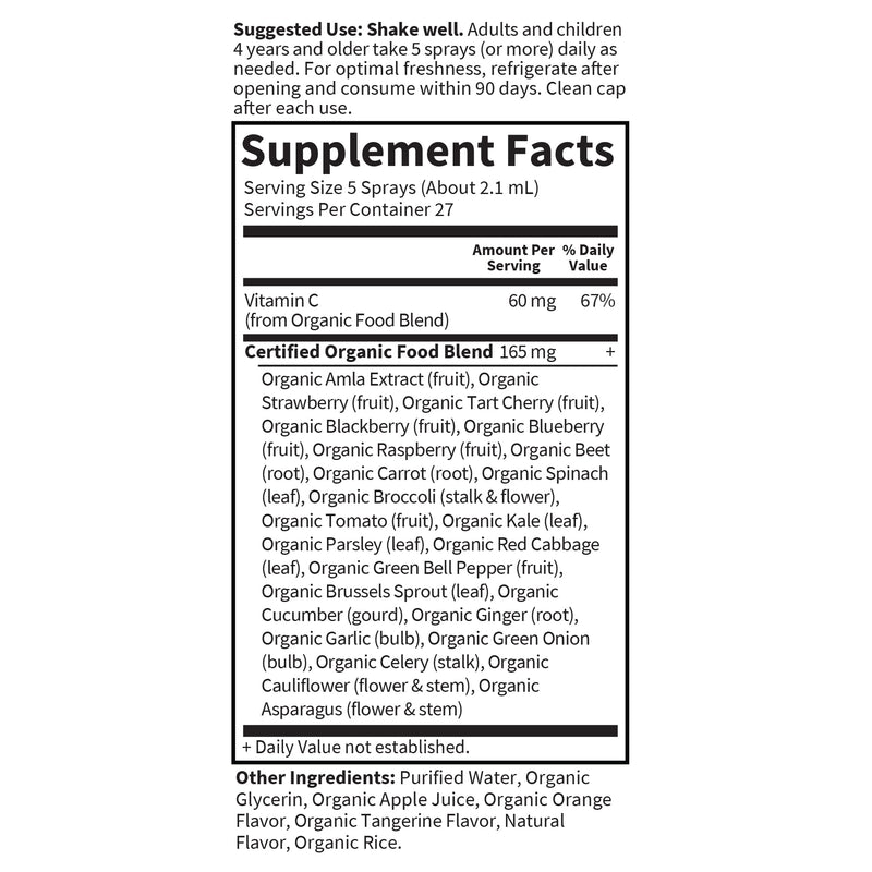Garden of Life Organics Vitamin C Spray Featuring Amla Berry – Liquid Vitamin C Supplement for Immune & Skin Health Support, USDA Organic, Non-GMO, Vegan, Orange Tangerine Flavor, 2 Fl Oz Bottle | Featuring Amla Berry, Liquid Vitamin C Supplement for I...