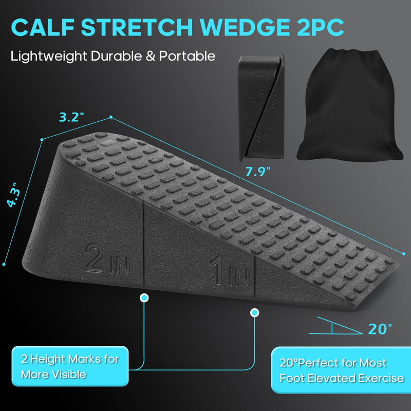 [Australia] - Squat Wedge Elevated Squats Block: Portable Knees Over Toes Ergonomic Equipment Calf Raise Exercise Platform for Full Range of Motion Improve Strength Stability and Mobility M-Size 
