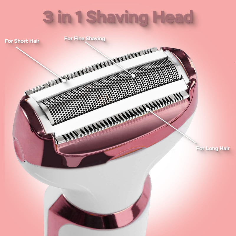 [Australia] - Electric Razors for Women, 4-in-1 Women’s Facial Hair Removal, Face Shaver Ebrow Trimmer Pubic Bikini Trimmer Portable Ladies Shaver Womens Razors for Shaving White 