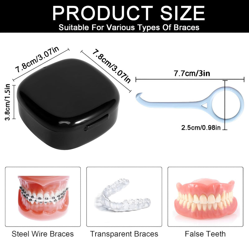 [Australia] - AHEJIOO Braces Box with Strainer, Denture Box with Bracket Extractor, Denture Box, Dental Splint Box, Braces Box, Double Layer Hollow Drain, Denture Box, for Holder, Cleaning Box 