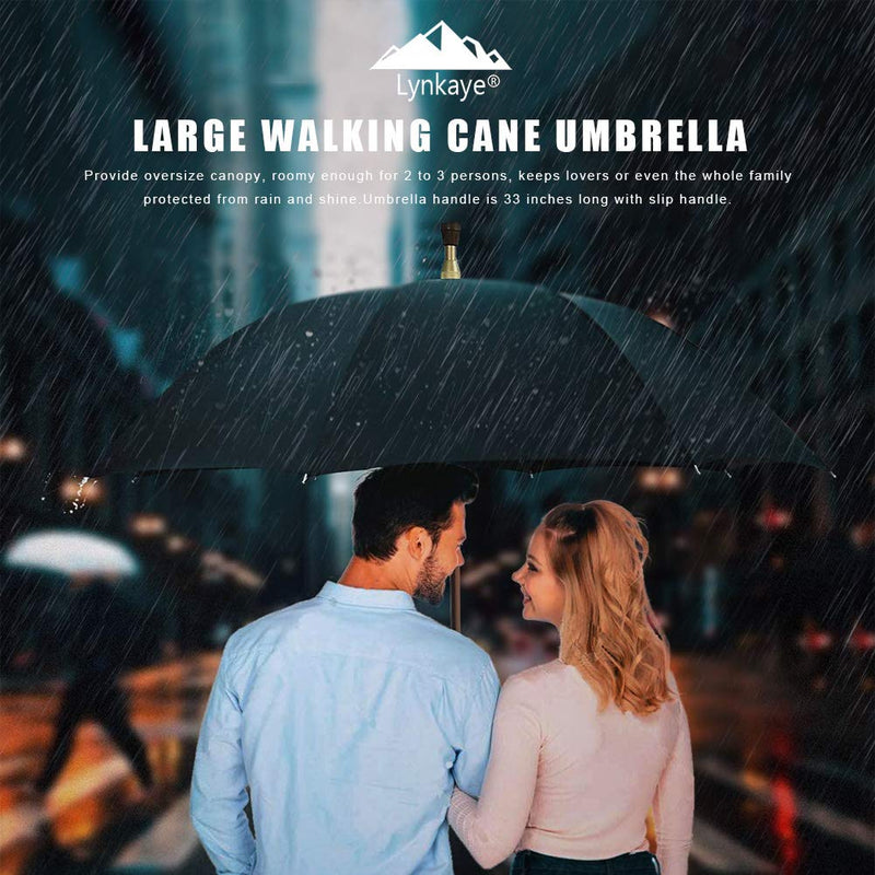 Walking Cane Umbrella 2-in-1 Windproof Walking Sticks Crutch Umbrella,Heavy Duty Frame,Lightweight - Umbrella Cane,Great gift for Birthday,Christmas,Father's Day,Men,Women Classic 2 in 1
