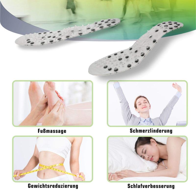 [Australia] - Magnetic massage insoles, healthy and breathable foot acupoint massage insoles magnetic - suitable for everyday use acupressure shoe insoles - promote blood circulation - relieve fatigue 43-44 transparent 