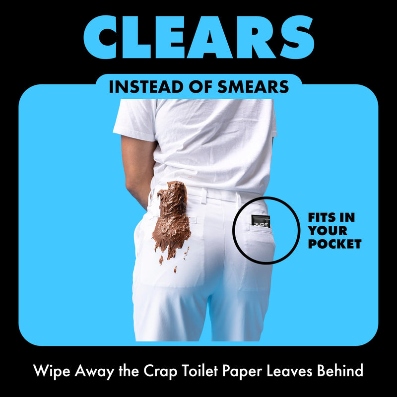 DUDE Wipes On-The-Go Unscented Adult Flushable Travel Wipes, 60 Count | 60 individually wrapped flushable butt wipes. Travel essentials. Hypoallergenic, 99% water, vitamin E and aloe. Septic safe. Fragrance Free 30 Count (Pack of 2)