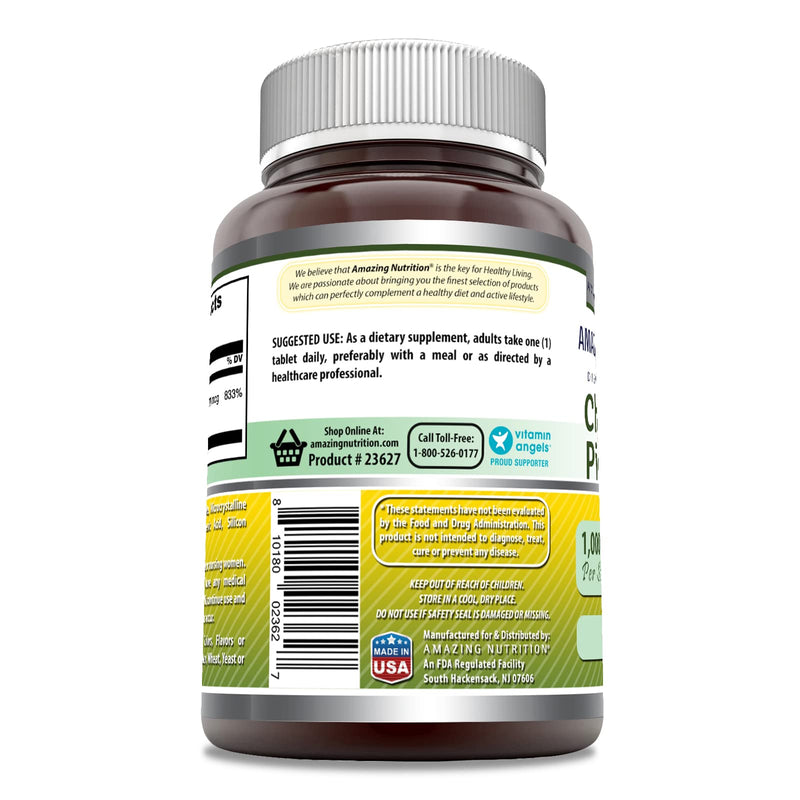 [Australia] - Amazing Formulas Chromium Picolinate Supplement | 1000 Mcg | 120 Tablets | Non-GMO | Gluten-Free | Made in USA Unflavored 1 Count (Pack of 1) 