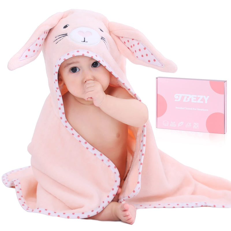 Baby Hooded Towel with Unique Animal Design Ultra Soft Thick Cotton Bath Towel for Newborn (Bunny) Rabbit