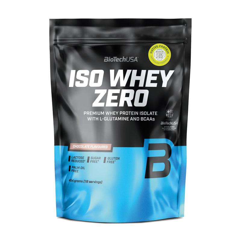 BioTechUSA Iso Whey Zero | Premium Whey Protein Isolate | Grass-Fed | Enzyme-Free | Sugar- and Gluten-Free, 454 g, Chocolate 454g